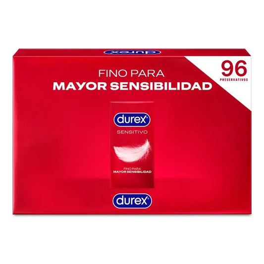 Durex Sensitive Preservativi Soft Sensitive per una maggiore sensibilità, confezione da 96 unità
