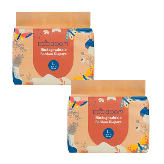 Eco Boom Pack 2X Pannolino di bambù Joy L 4, 60 pezzi.