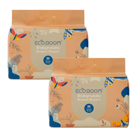 Eco Boom Pack 2X Pannolino di bambù Joy M 3, 64 pezzi.