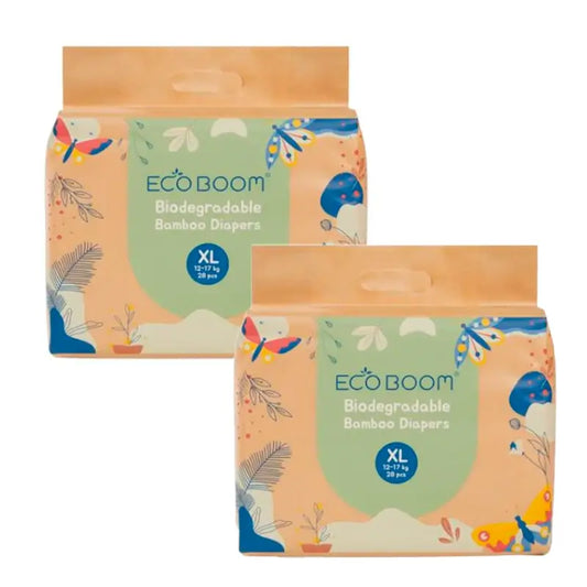 Eco Boom Pack 2X Pannolini di bambù Joy Xl 5, 56 pezzi.