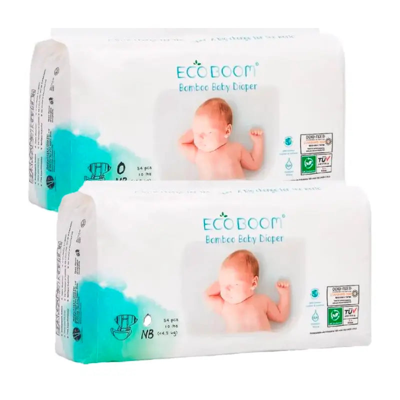 Eco Boom Pack 2X pannolini in puro bambù Pure Nb 0, 68 pezzi.