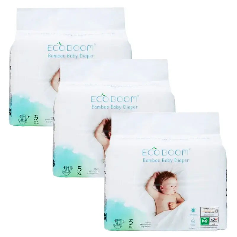Eco Boom Pack 3X Pannolini di bambù Pure Xl 5, 84 pz.