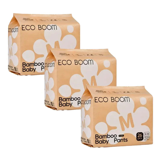 Eco Boom Pack 3X Pure M Bamboo Nappy, 78 pezzi.
