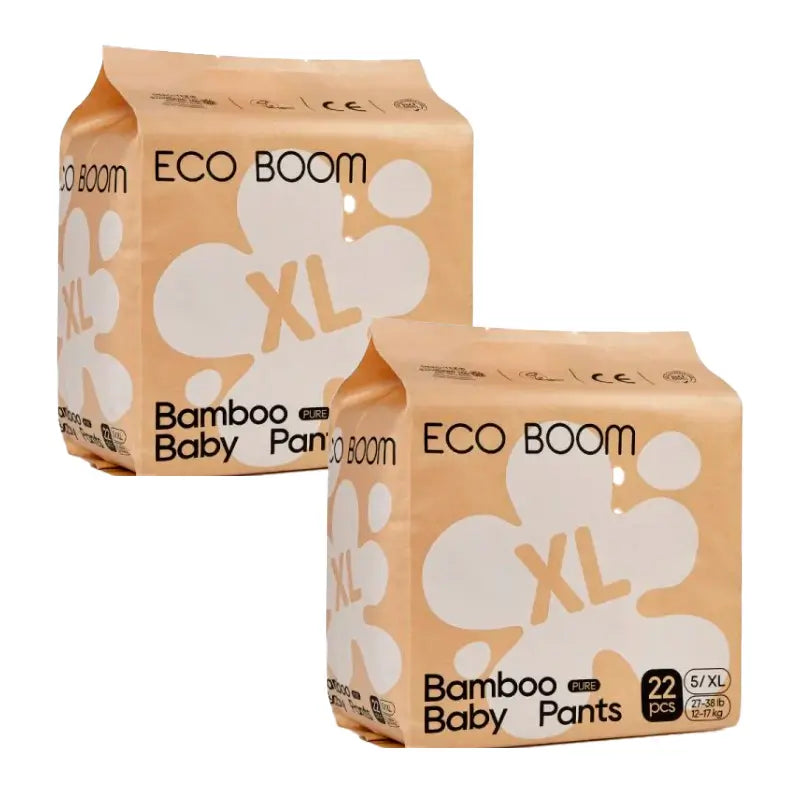 Eco Boom Pack 2X Pannolino in puro bambù Xl, 44 pezzi.