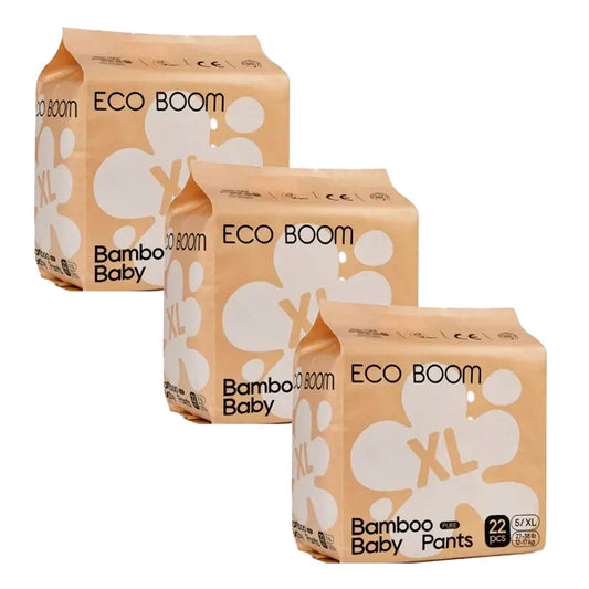 Eco Boom Pack 3X Pannolino Pure Bamboo Pure Xl, 66 pezzi.