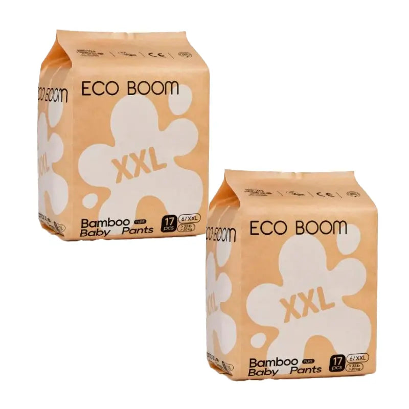 Eco Boom Pack 2X Pannolino in puro bambù Xll, 34 pezzi.