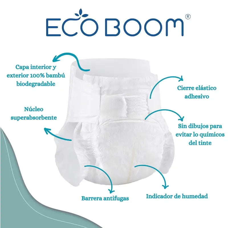 Pannolino Eco Boom Bamboo Pure L 4, 30 unità
