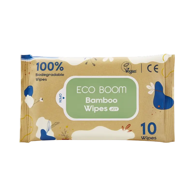 Eco Boom confezione di salviette in bambù 100% naturali, 10 pezzi.