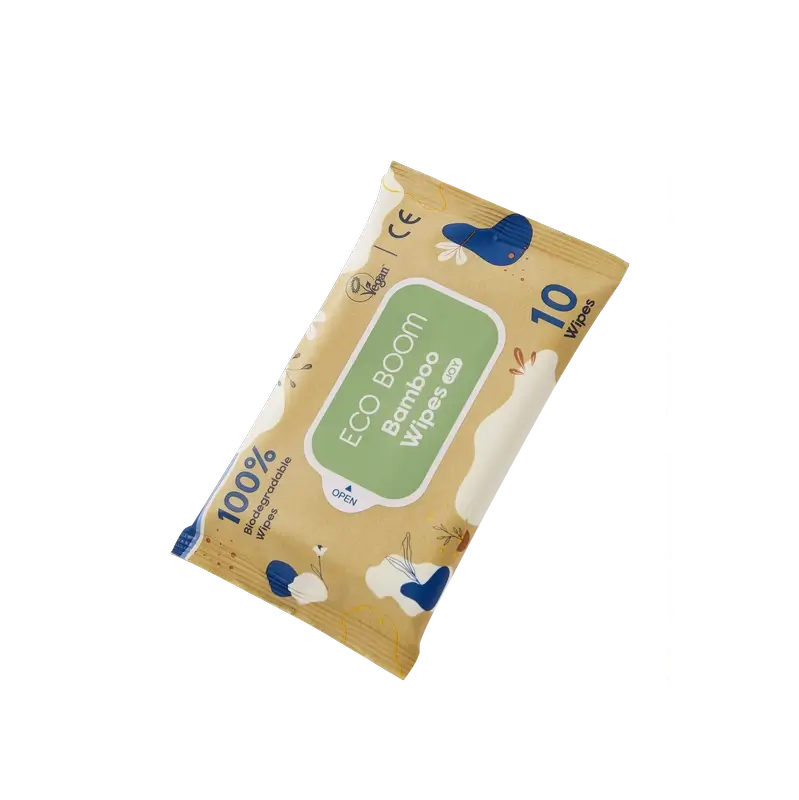 Eco Boom confezione di salviette in bambù 100% naturali, 10 pezzi.