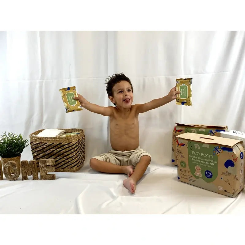 Eco Boom confezione di salviette in bambù 100% naturali, 10 pezzi.