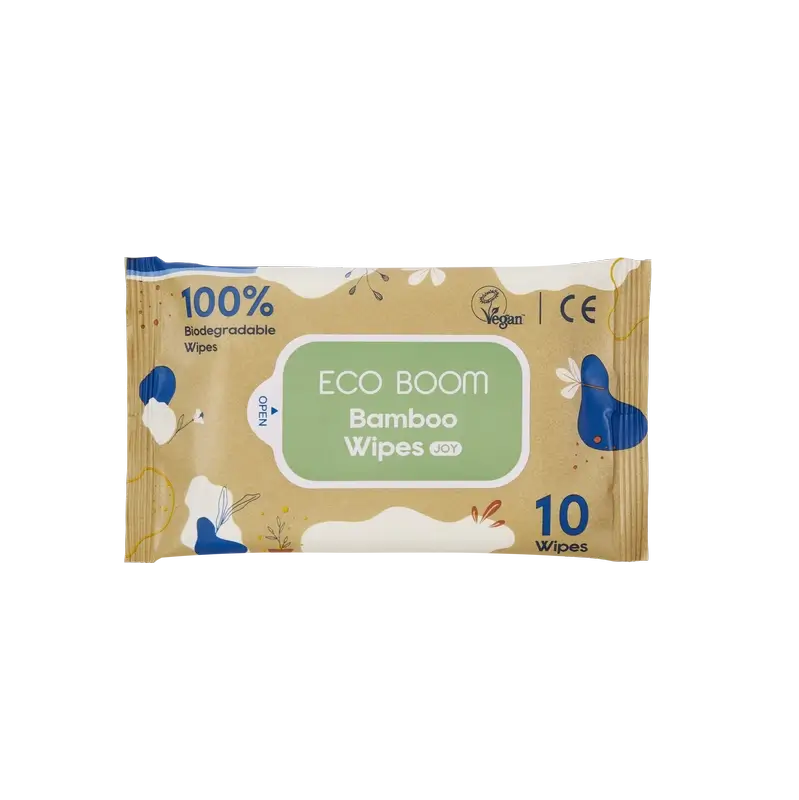 Eco Boom confezione di salviette in bambù 100% naturali, 10 pezzi.