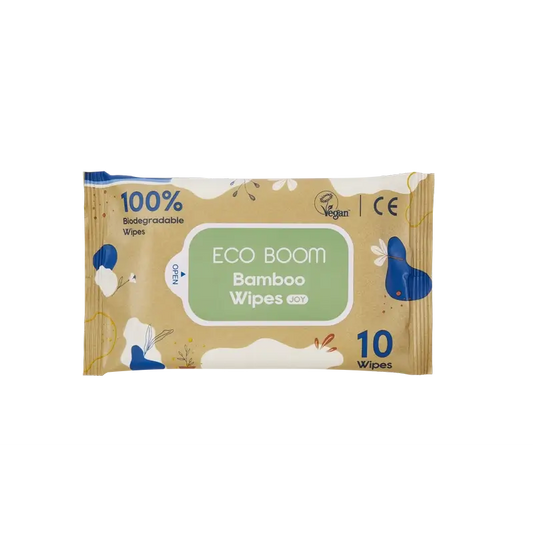 Eco Boom confezione di salviette in bambù 100% naturali, 10 pezzi.