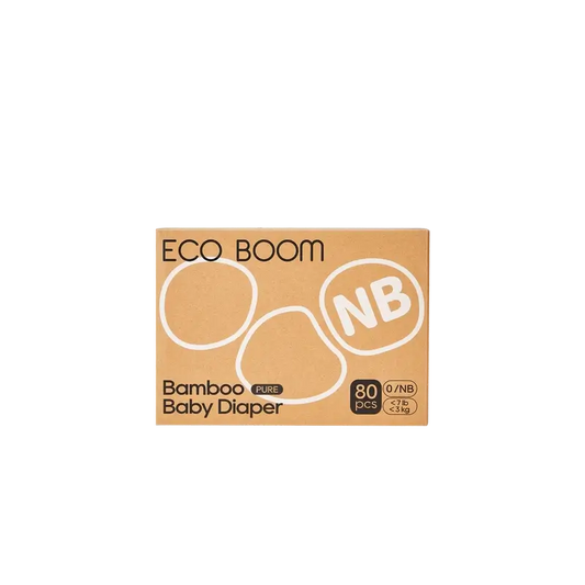 Pannolini ECO BOOM PURE in bambù 100% naturale - Taglia 0/NB (1-3 kg) - 80 pz.