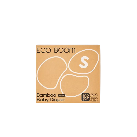 Pannolini ECO BOOM PURE in bambù 100% naturale - Taglia 2/S (3-8 kg) - 102 pz.