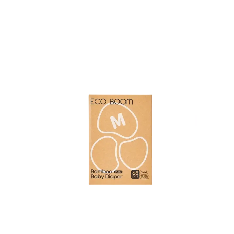 Pannolini ECO BOOM PURE 100% bambù naturale - Taglia 3/M (6-10 kg) - 68 pz.