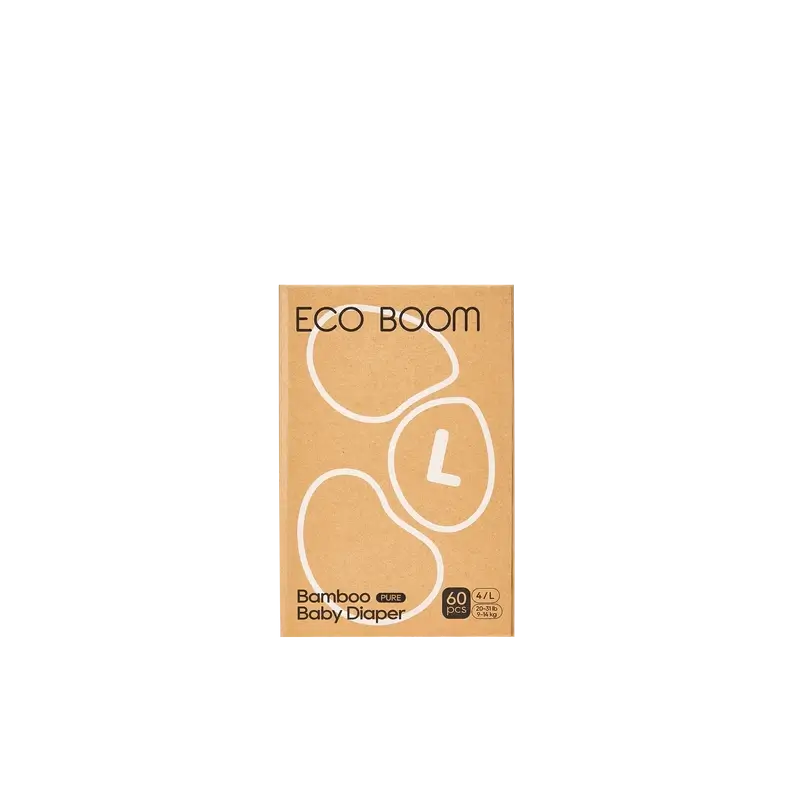 Pannolini ECO BOOM PURE in bambù 100% naturale - Taglia 4/L (9-14 kg) - 60 pz.