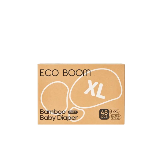 ECOBOOM PURE Pannolini in bambù 100% naturale - Taglia 5/XL (12-17 kg) - 48 pz.