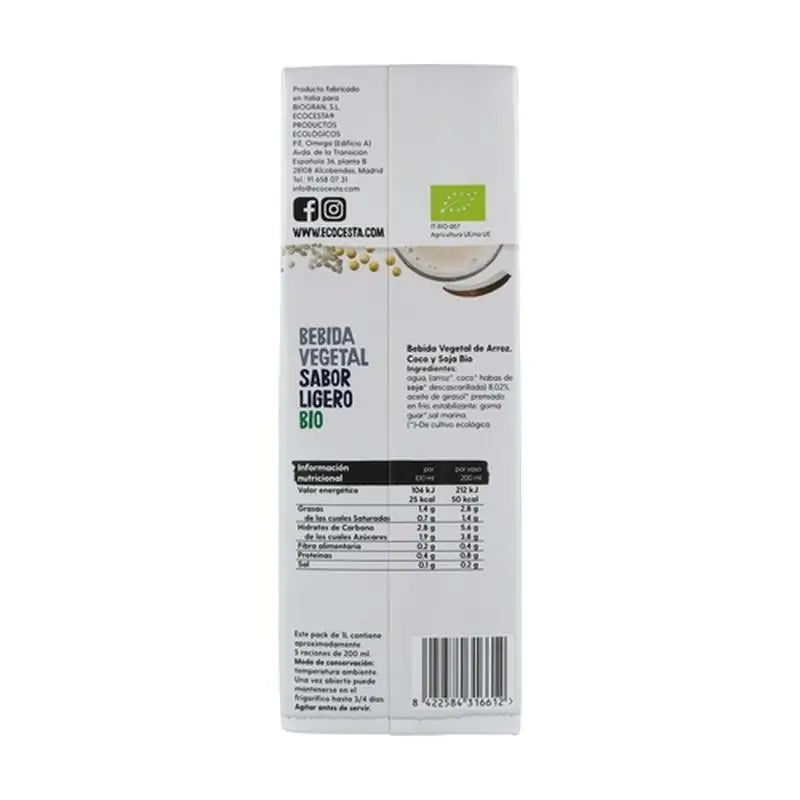Ecocesta Bevanda Vegetale Aroma Leggero 1L. Bio