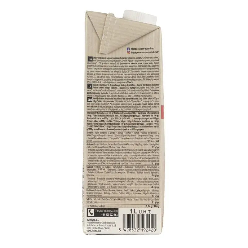 Ecomil Mandorla Classica Natura Bio, 1 l