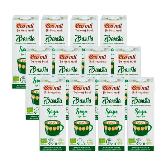 Ecomil Veggie Drinks Barista alla soia biologica, confezione da 12 x 1 litro