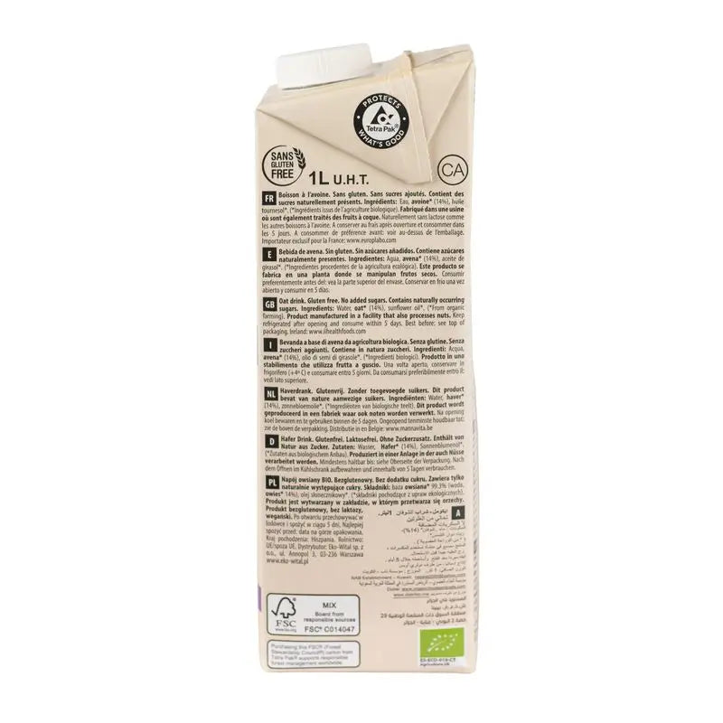 Ecomil Avena Natura Senza Glutine Bio, 1 l