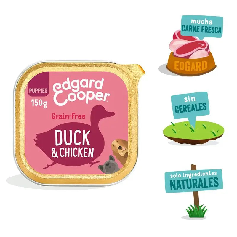 Edgard & Cooper Cibo umido per cuccioli 11x150g Anatra e pollo