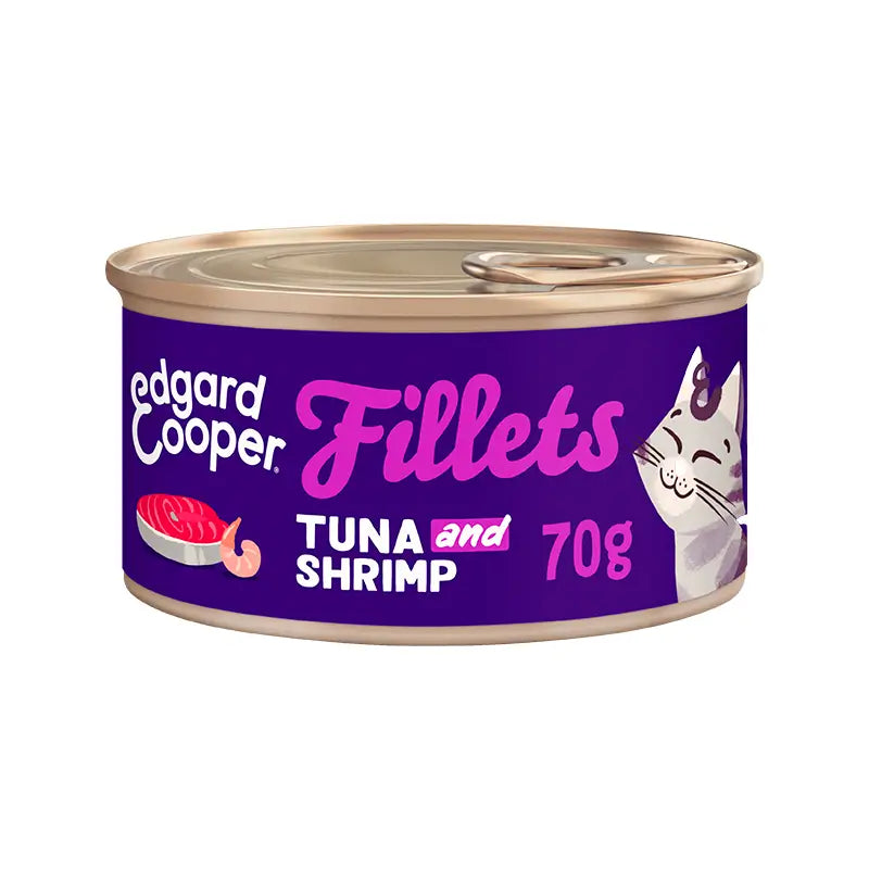 Edgard & Cooper Alimento umido per gatti 24x70g Filetti di tonno e gamberetti senza cereali