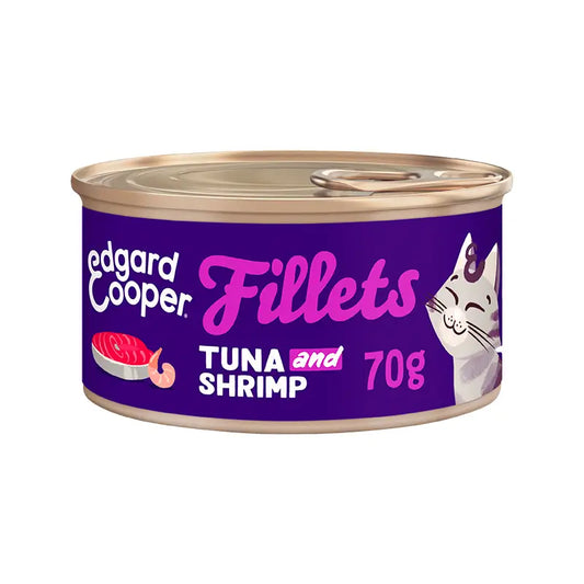 Edgard & Cooper Alimento umido per gatti 24x70g Filetti di tonno e gamberetti senza cereali