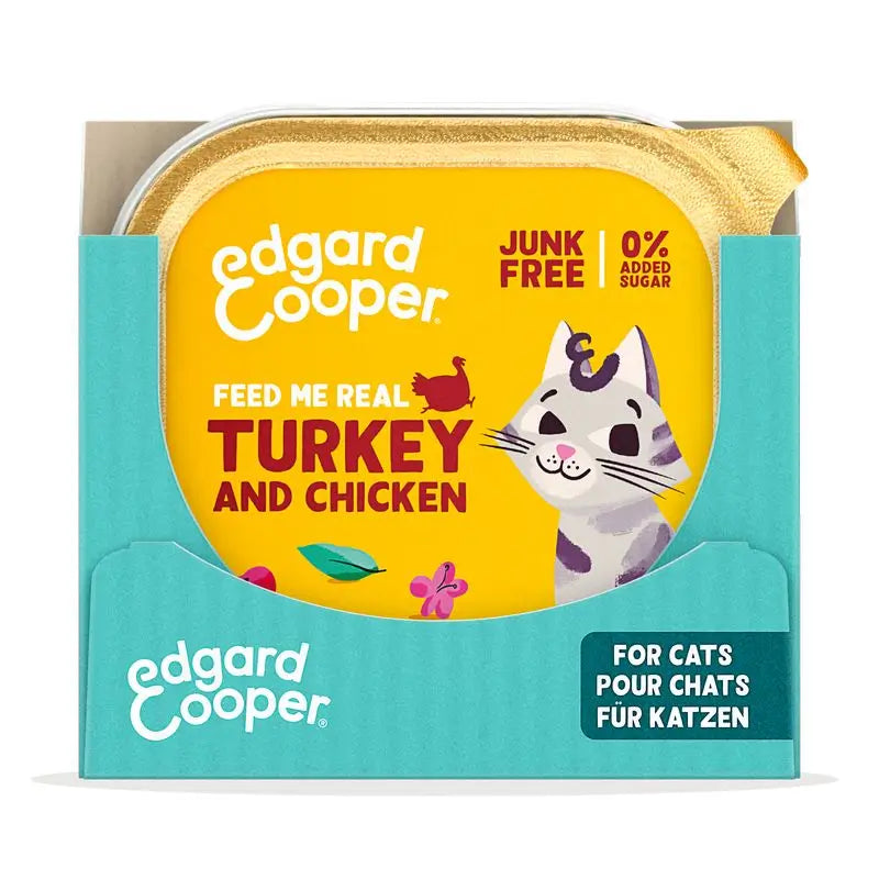 Edgard & Cooper Cibo umido per gatti adulti 16x85g Tacchino di razza