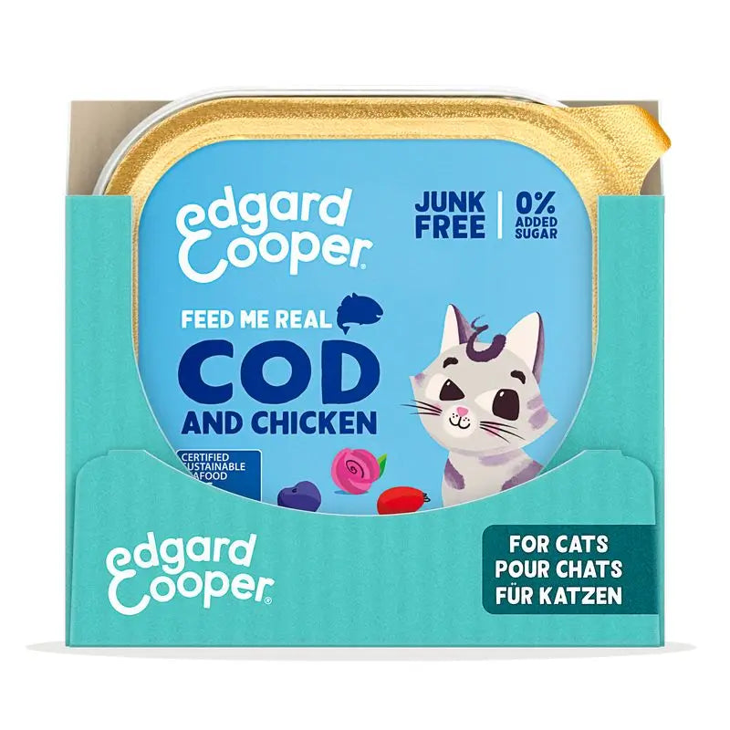 Edgard & Cooper Alimento umido per gatti Kitten 16x85g Merluzzo certificato Msc