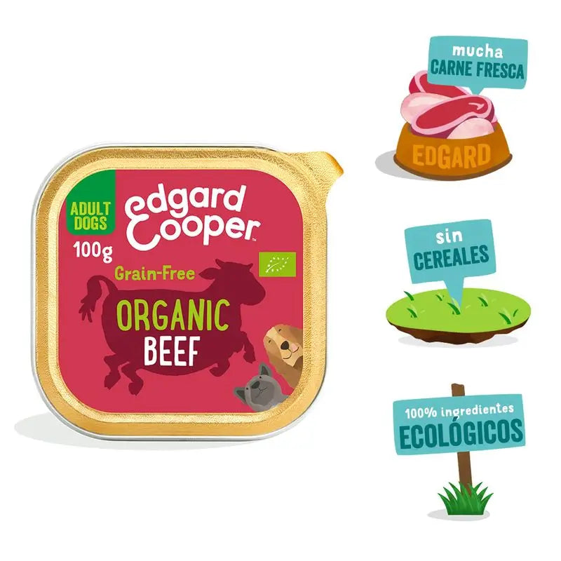 Edgard & Cooper Cibo umido per cani 17x100g Manzo biologico