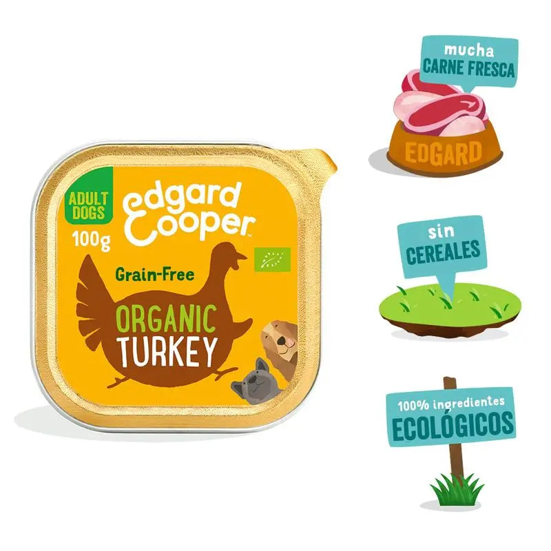 Edgard & Cooper Cibo umido per cani 17x100g Tacchino biologico