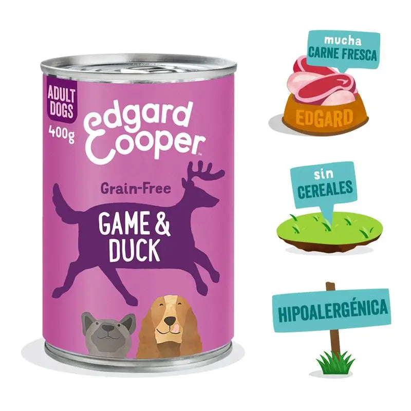 Edgard & Cooper Cibo umido per cani 6x400g Animali selvatici e anatra
