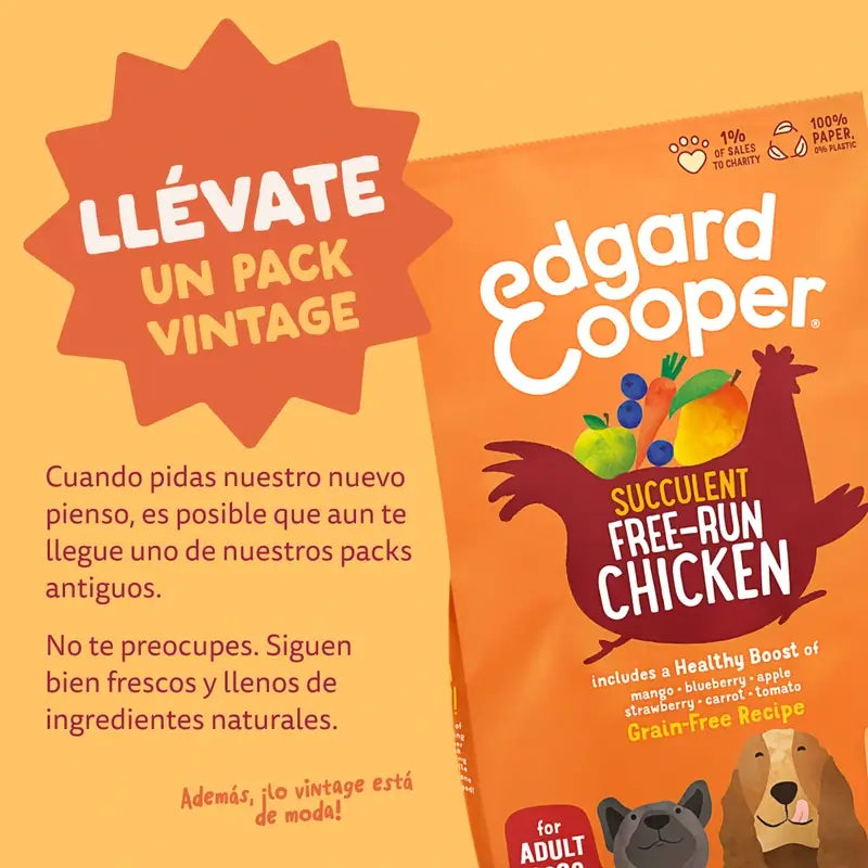 Edgard & Cooper per cani adulti di taglia grande con pollo fresco , 12 kg