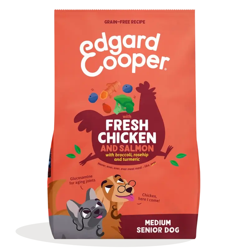 Edgard & Cooper Medium Senior Cibo per cani con pollo fresco e salmone , 2,5 kg