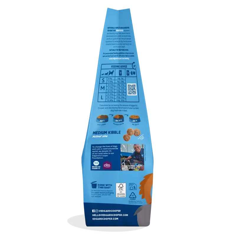 Edgard & Cooper Cibo medio per cani adulti con salmone fresco , 7 kg