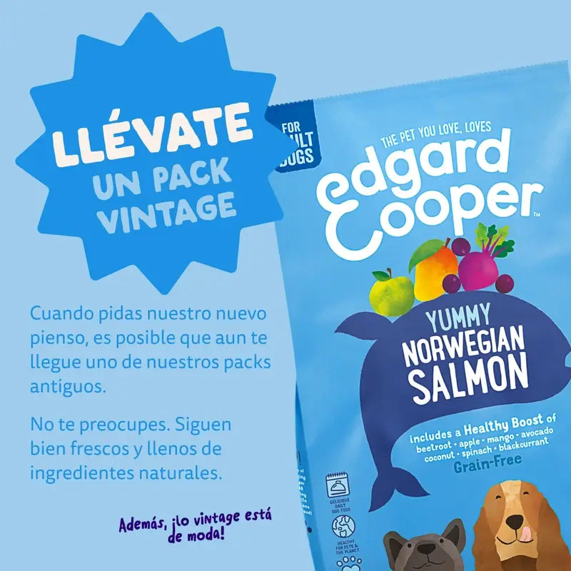 Edgard & Cooper Cibo medio per cani adulti con salmone fresco , 7 kg