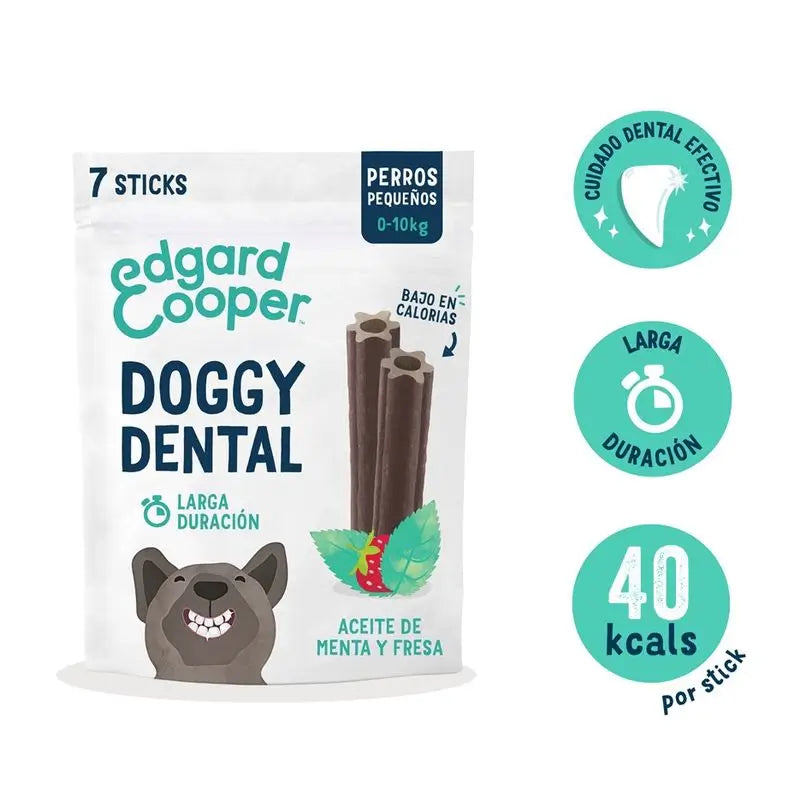 Edgar & Cooper Snack Dental Para Perros 8x120g Adult  Fresa y Menta Pequeño