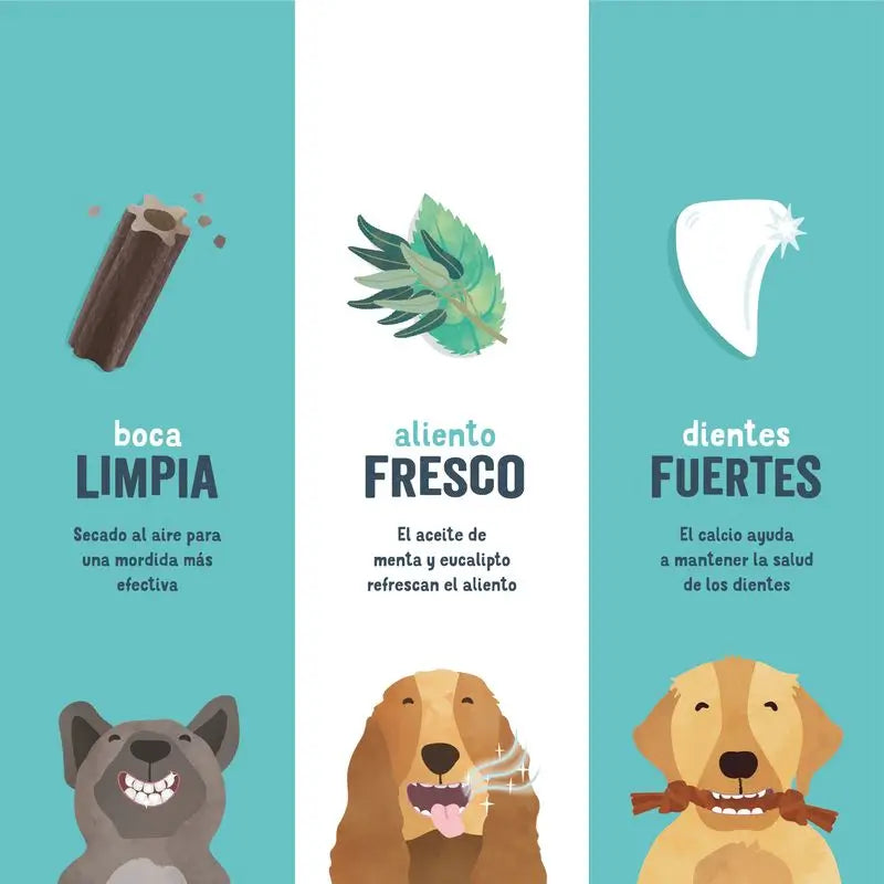 Edgar & Cooper Snack Dental Para Perros 8x255g Adult  Fresa y Menta Grande
