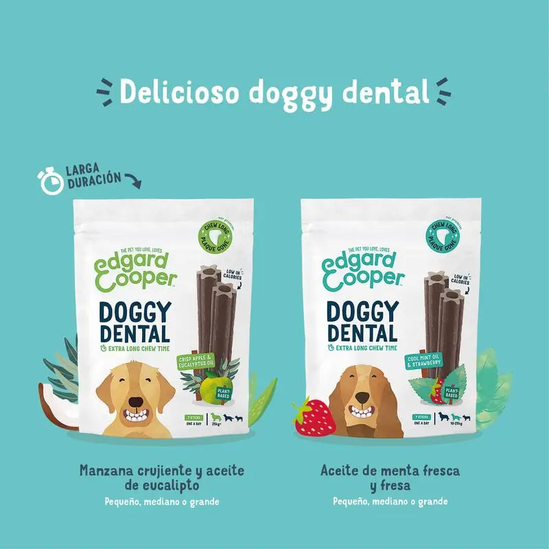 Edgar & Cooper Snack Dental Para Perros 8x255g Adult  Fresa y Menta Grande