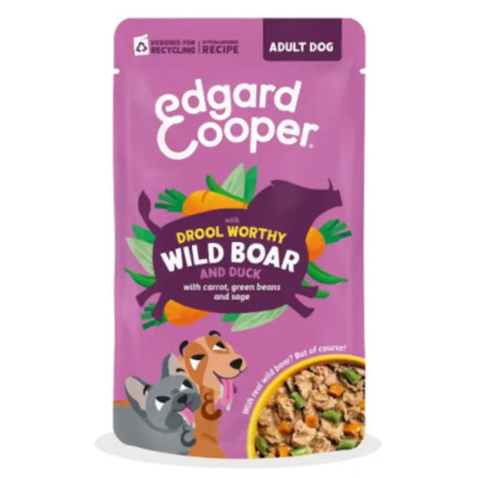 Edgard & Cooper Adult Dog Food in Pouches: Wild Boar and Duck with Carrots, Green Beans and Sage, 8 x 150 g