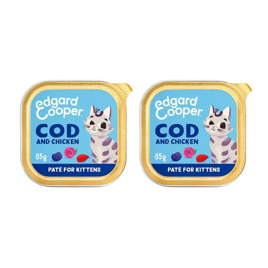 Edgard & Cooper Cibo umido per gatti Kitten 16X85G Msc Certified Cod, Confezione da 2