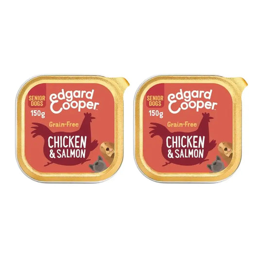 Edgard & Cooper Cibo umido per cani 11X150G Pollo e Salmone, Confezione da 2