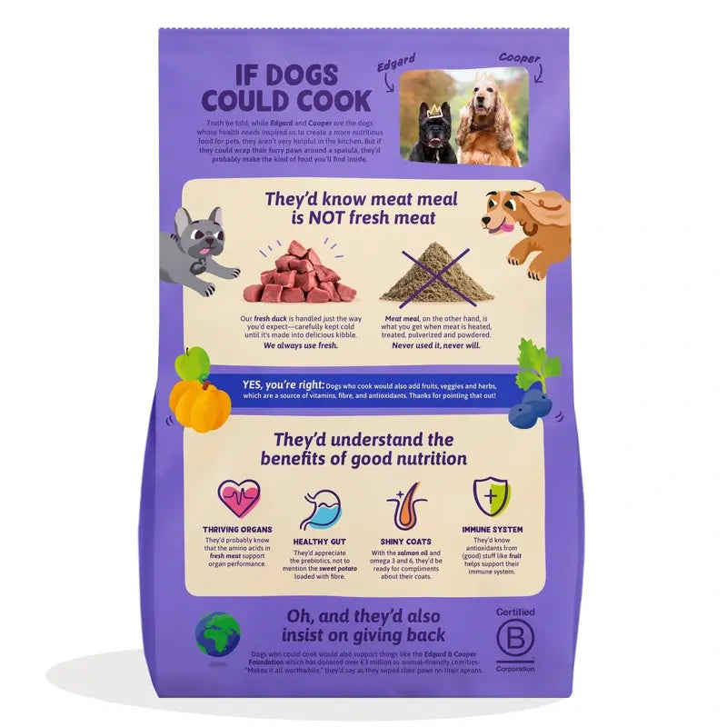 Edgard & Cooper Cibo medio per cani adulti con anatra fresca , 2,5 kg