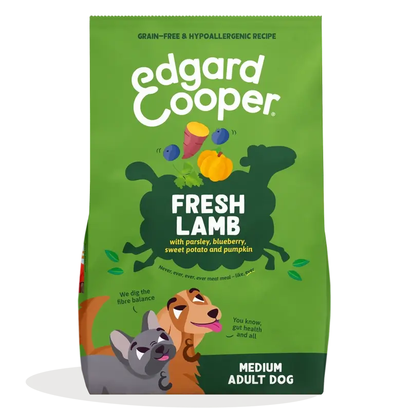 Edgard & Cooper Cibo medio per cani adulti con agnello fresco , 1 kg
