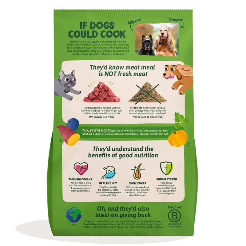 Edgard & Cooper Cibo medio per cani adulti con agnello fresco , 1 kg
