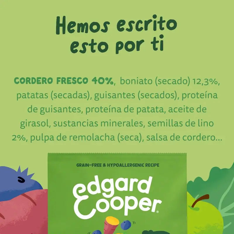 Edgard & Cooper Cibo medio per cani adulti con agnello fresco , 1 kg