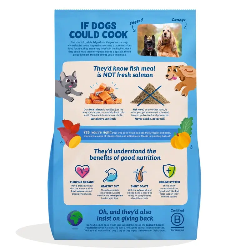 Edgard & Cooper Mini Cibo per cani adulti con salmone fresco , 3 kg