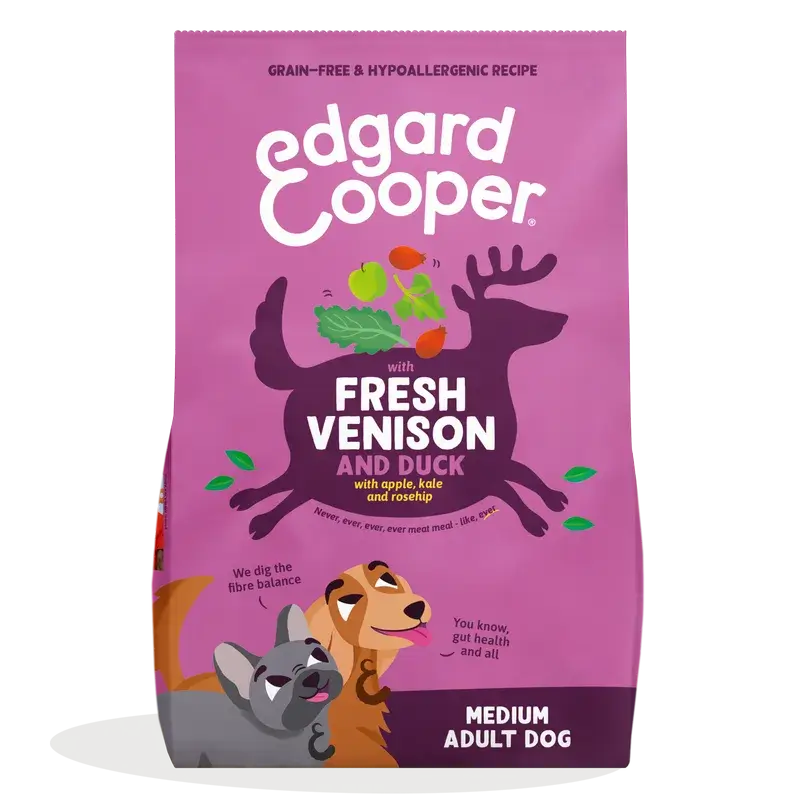 Edgard & Cooper Cibo medio per cani adulti con cervo fresco e anatra , 7 kg