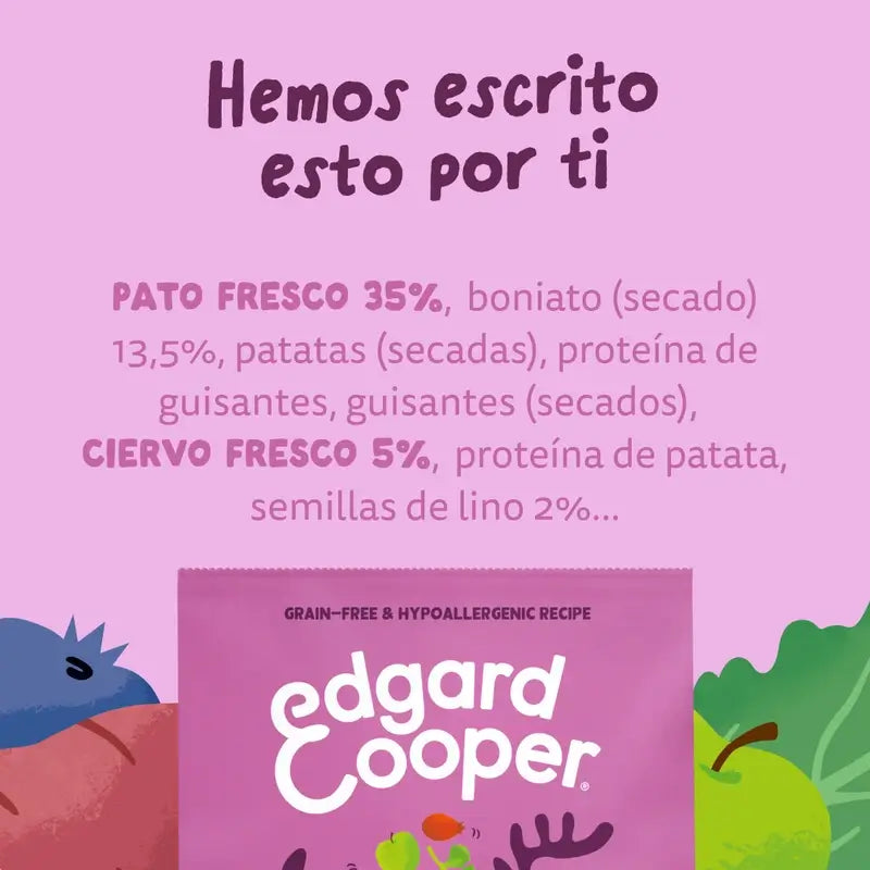 Edgard & Cooper Cibo medio per cani adulti con cervo fresco e anatra , 7 kg